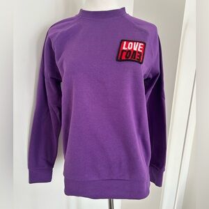 Sandro Purple Love Patch Crewneck Sweatshirt NWT – Sz 1